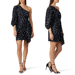 IRO Paris Akubra One Shoulder Mini Women's Dress Black $450 - Size 42 (US 10)
